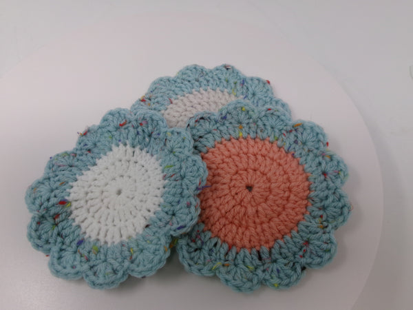 Crocheted Flower Coaster Set