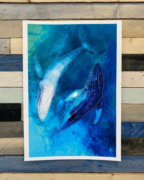 "Two Whales" Art Print