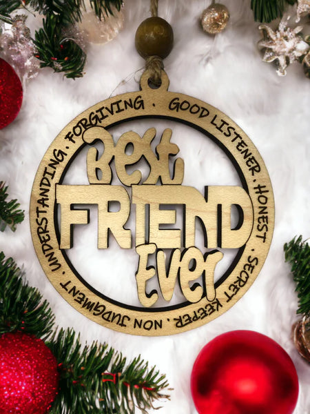 Wooden Family & Friends Christmas Ornaments