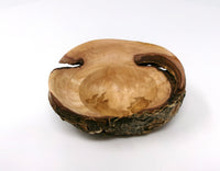 Small Decorative Wooden Bowl with Tree Bark