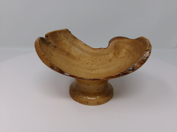 Small Saddle-Shaped Wooden Bowl with Stand