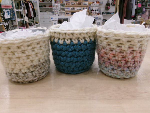 Crochet round pots