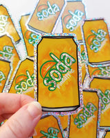 Glitter Pineapple Soda Sticker