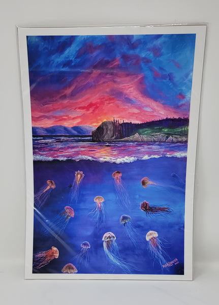 "Jellyfish at Sunset" Art Print