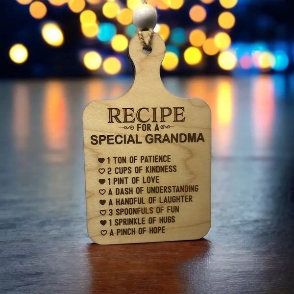 Wooden "Recipe for a Special Someone" Cutting Board Ornaments