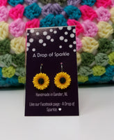 Colorful Flowers Sparkle Drop Earrings