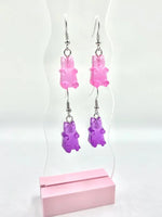 Purple Gummy Bear Dangle Earrings