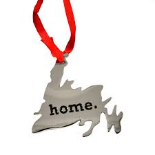 Silver Newfoundland Map Home Ornament