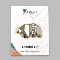 Origami Polar Bear Pin