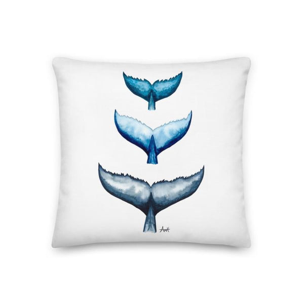 "Trio Whale Tail" Square Pillow