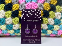 Purple Sparkle Drop Earrings