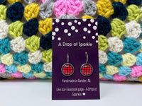 Black and Red Checkered Sparkle Drop - Large